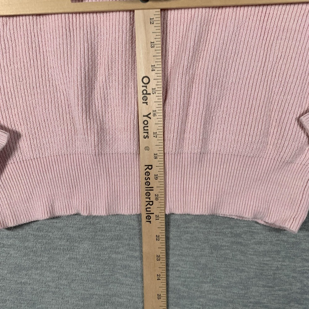 Free People Sweater Womens Medium Pink Ribbed Knit Raglan Crewneck Pullover - Picture 8 of 11